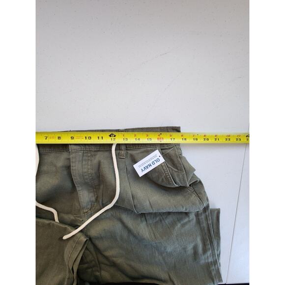 Old Navy Drapey Drawcord Wide Leg Pants Womens Size 12 Petite Green Cotton Boho - Picture 8 of 16